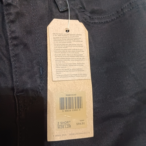 Levi's Women's 711 Skinny Jeans 8611350 - 2 Short - Soft Black Size 26x28 - Picture 5 of 7